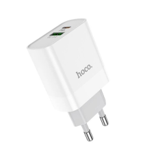 Зарядний пристрій Hoco C80A 20W 3.1A USB-A+USB-C white