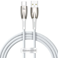 Кабель Baseus Glimmer Series Fast Charging Type-C to Type-C 100W 5A 1м (CADH000702) white