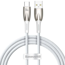 Кабель Baseus Glimmer Series Fast Charging Type-C to Type-C 100W 5A 1м (CADH000702) white