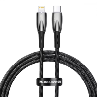 Кабель Baseus Glimmer Series Fast Charging Type-C to Lightning 20W 2.4A 1м (CADH000001) black