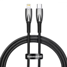 Кабель Baseus Glimmer Series Fast Charging Type-C to Lightning 20W 2.4A 1м (CADH000001) black