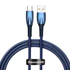 Кабель Baseus Glimmer Series Fast Charging USB-A to Type-C 100W 5A 1м (CADH000403) blue