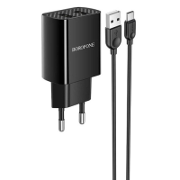 Зарядний пристрій Borofone BA53A 10.5W 2.1A 2USB-A з кабелем A-C black