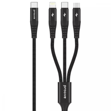 Кабель Proove Hydra 3в1 Type-C + Micro USB + Lightning 15W 3A 1.2м black