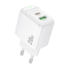 Зарядний пристрій Borofone BAS44A Potential 20W 3A USB-A+USB-C white
