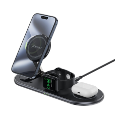 Бездротовий зарядний пристрій ACEFAST E19 Qi2 3в1 22.5W black