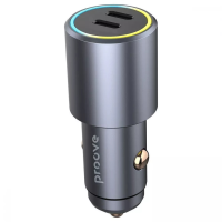 АЗП Proove Double Energy 50W 3A 2USB-C metal gray