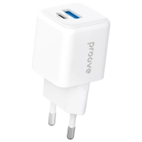 Зарядний пристрій Proove Pocket Gan Plus 25W 3A USB-A+USB-C white