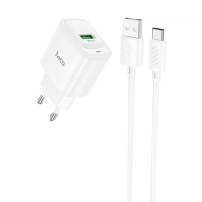 Зарядний пристрій Hoco C140A 18W 3A USB-A з кабелем A-C white