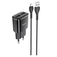 Зарядний пристрій Hoco C88A 12W 2.4A 2USB-A з кабелем A-M black