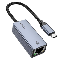 Перехідник Hoco UA37 Type-C to RJ45 gray