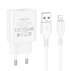 Зарядний пристрій Borofone BA74A 10.5W 2.1A USB-A з кабелем A-L white