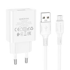 Зарядний пристрій Borofone BA74A 10.5W 2.1A USB-A з кабелем A-M white