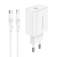 Зарядний пристрій Borofone BA57A 20W 3A USB-C з кабелем С-L white