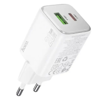 Зарядний пристрій Hoco N41 20W 3A USB-A+USB-C white