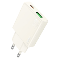 Зарядний пристрій Hoco N45 30W 3A USB-A+USB-C white
