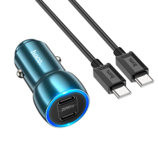 АЗП Hoco Z48 Tough 40W 3A 2USB-C з кабелем C-C blue