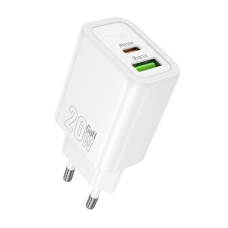 Зарядний пристрій Hoco N61 20W 3A USB-A+USB-C white