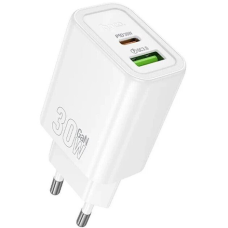 Зарядний пристрій Hoco N63 30W 3A USB-A+USB-C white