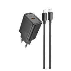 Зарядний пристрій Hoco N60 20W 3A USB-C з кабелем C-C black