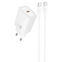 Зарядний пристрій Hoco N60 20W 3A USB-C з кабелем C-C white