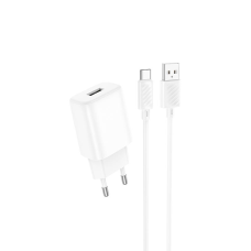 Зарядний пристрій Hoco C134A 12W 2.4A USB-A з кабелем A-C white