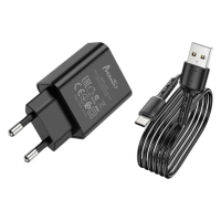 Зарядний пристрій Avantis A820 12W 2.4A USB-A з кабелем A-C black