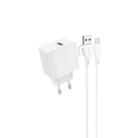 Зарядний пристрій Borofone BAS12A 18W 3A USB-A з кабелем A-M white