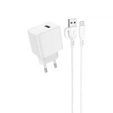 Зарядний пристрій Borofone BAS11A 10.5W 2.1A USB-A з кабелем A-M white