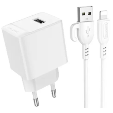 Зарядний пристрій Borofone BAS11A 10.5W 2.1A USB-A з кабелем A-L white
