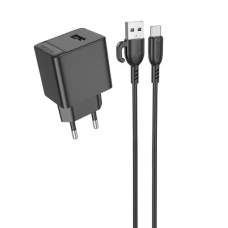 Зарядний пристрій Borofone BAS11A 10.5W 2.1A USB-A з кабелем A-C black
