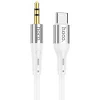 Audio кабель AUX Hoco UPA22 Type-C to 3.5мм 1м white