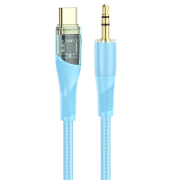 Audio кабель AUX Hoco UPA25 Type-C to 3.5мм 1м blue