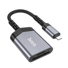 Перехідник Hoco UA25 Lightning to Card Reader gray
