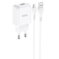 Зарядний пристрій Hoco N2 10W 2.1A USB-A з кабелем A-M white