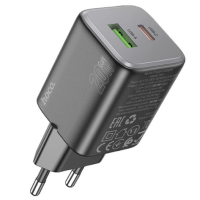 Зарядний пристрій Hoco N41 20W 3A USB-A+USB-C black