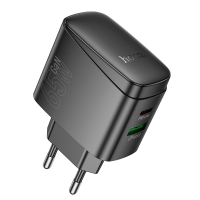 Зарядний пристрій Hoco CS63A 65W 3A USB-A+USB-C black