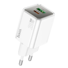 Зарядний пристрій Hoco N46 20W 3A USB-A+USB-C white