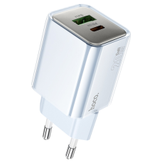 Зарядний пристрій Hoco N46 20W 3A USB-A+USB-C blue