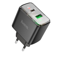 Зарядний пристрій Hoco CS42A 30W 3A USB-A+USB-С black