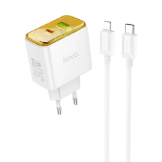 Зарядний пристрій Hoco CS42A 30W 3A USB-A+USB-С з кабелем C-L white