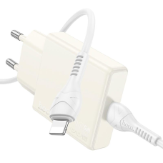 Зарядний пристрій Hoco N44 30W 3A USB-C з кабелем C-L white