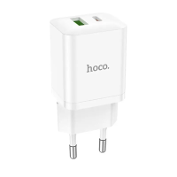 Зарядний пристрій Hoco N28 20W 3A USB-A+USB-C white