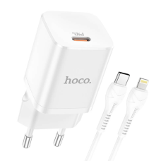 Зарядний пристрій Hoco N19 25W 3A USB-C з кабелем С-L white