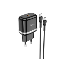 Зарядний пристрій Hoco N24 20W 3A USB-C з кабелем C-C black