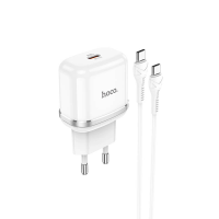 Зарядний пристрій Hoco N24 20W 3A USB-C з кабелем C-C white