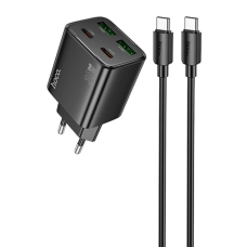 Зарядний пристрій Hoco N56 30W 3A 2USB-A+2USB-C з кабелем C-C black