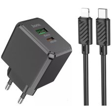 Зарядний пристрій Hoco CS14A 20W 3A USB-A+USB-С з кабелем C-L black