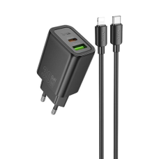 Зарядний пристрій Hoco N63 30W 3A USB-A+USB-C з кабелем C-L black