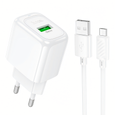 Зарядний пристрій Hoco CS52A 18W 3A USB-A з кабелем A-M white